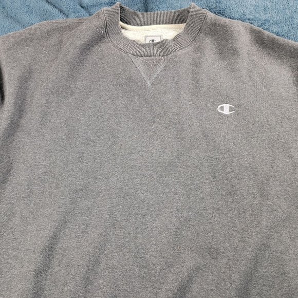 Champion Mens Large Gray Pullover Sweater Long Sleeve Casual Winter Warm - Picture 3 of 10